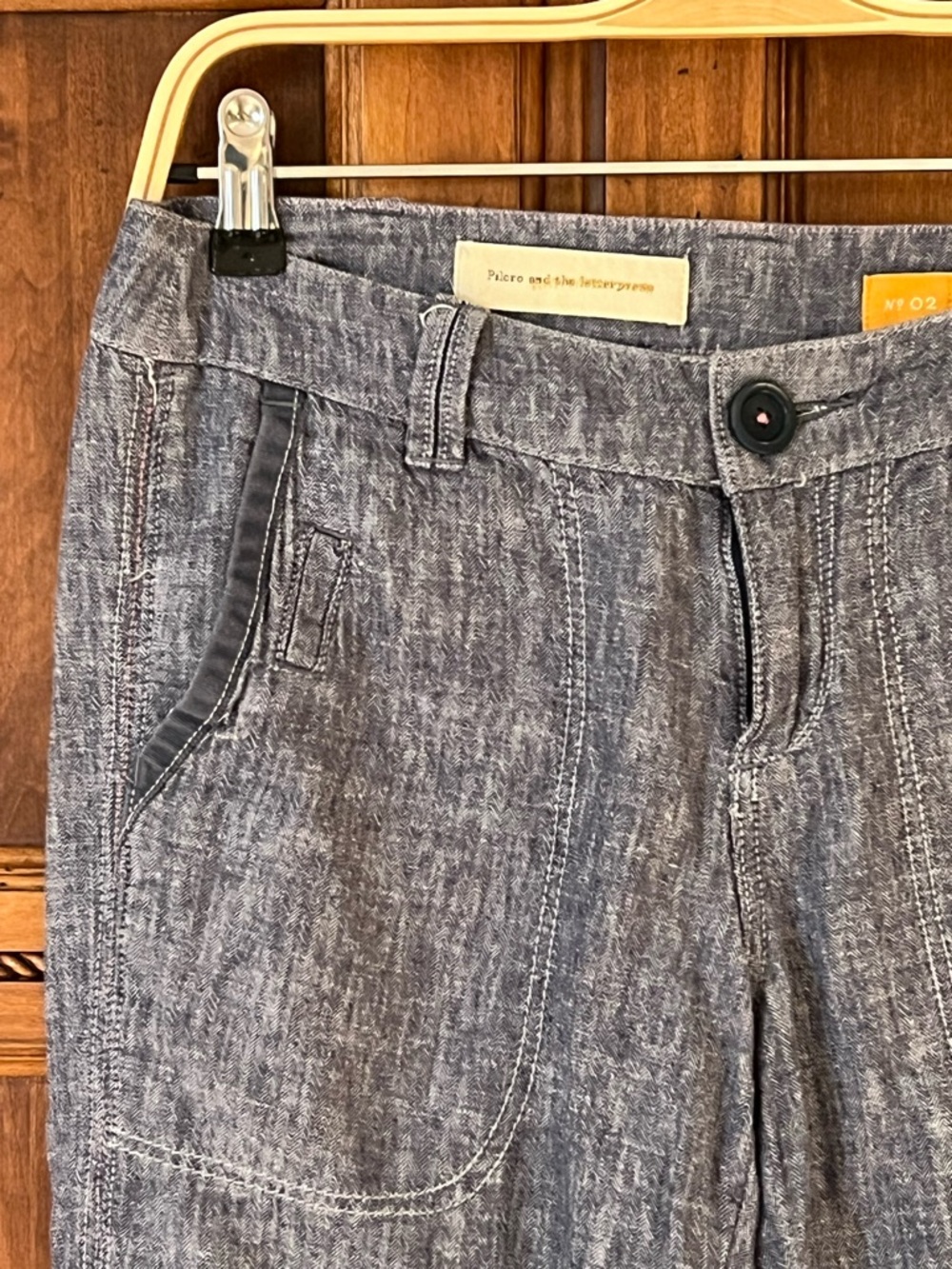 Pilcro & The Letterpress blue linen blend wide leg chambray pants |Size 2 - Picture 13 of 17